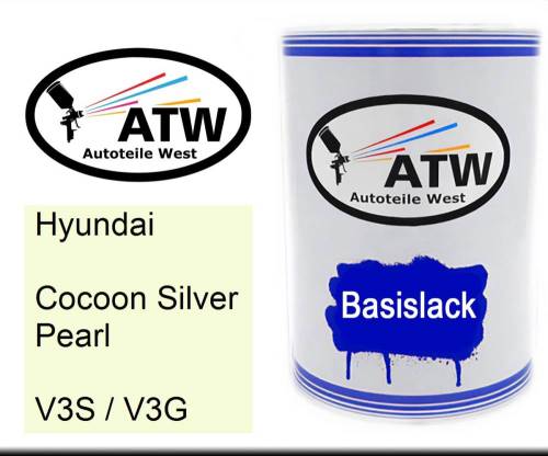 Hyundai, Cocoon Silver Pearl, V3S / V3G: 500ml Lackdose, von ATW Autoteile West.